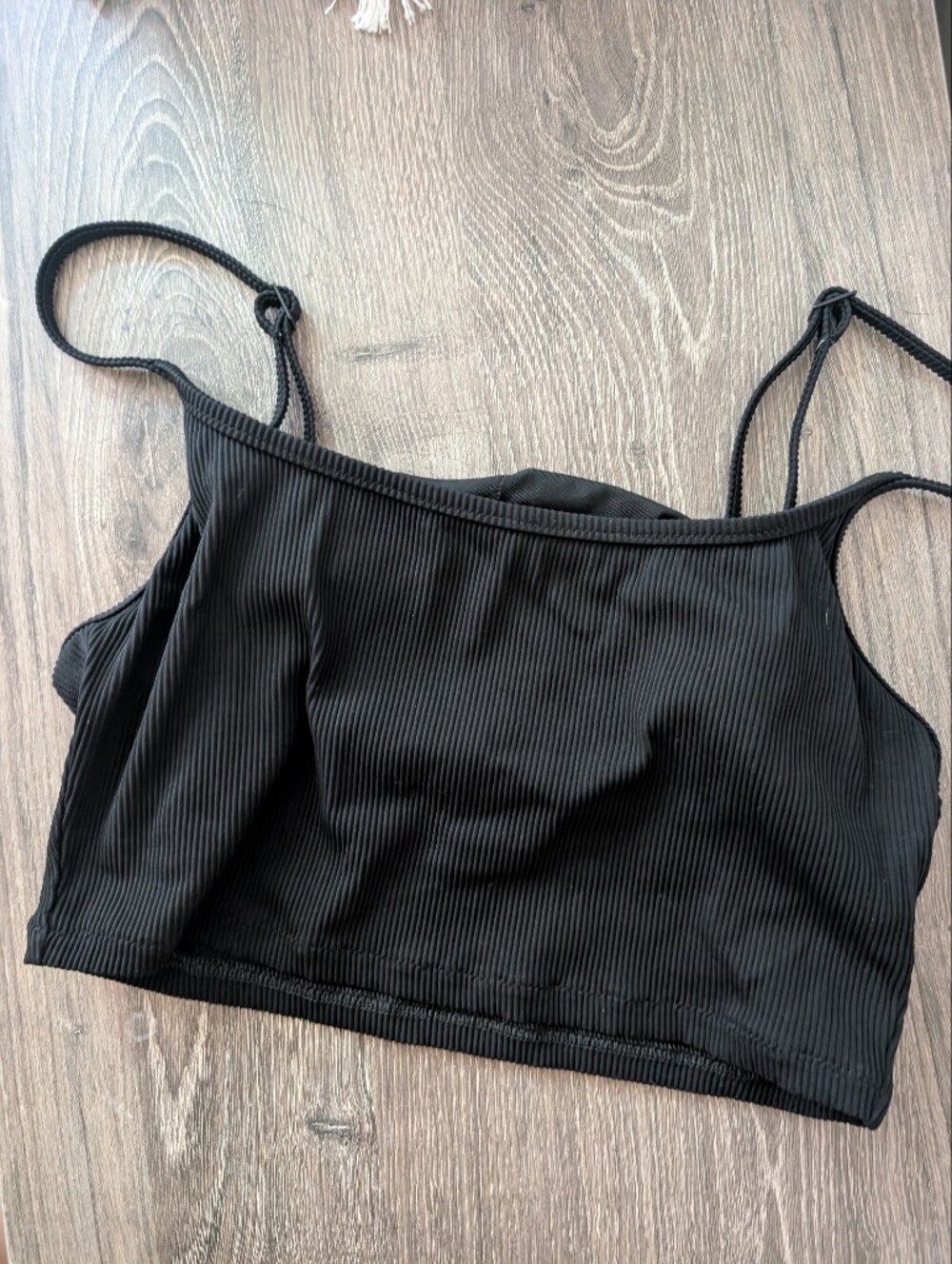 Aerie Ribbed Black Bralette Women's Size M